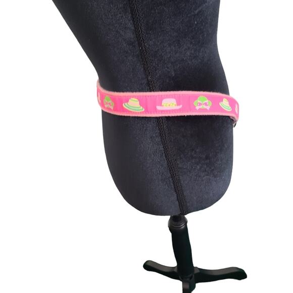 Douglas Paquette Women's Pink Canvas Belt With Silver Hardware Colored Hats L - Picture 4 of 7